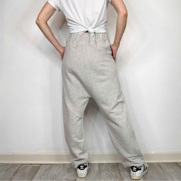 GERSHON BRAM oversized sweatpants high waist athleisure grey small NWT - Picture 3 of 11